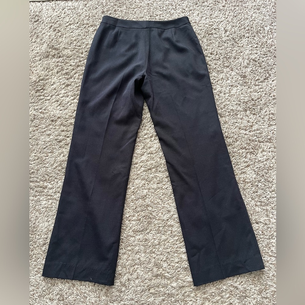 Lafayette 148 New York Navy Stitching Straight Leg Dress Pants Women's Size 6P - Picture 2 of 12